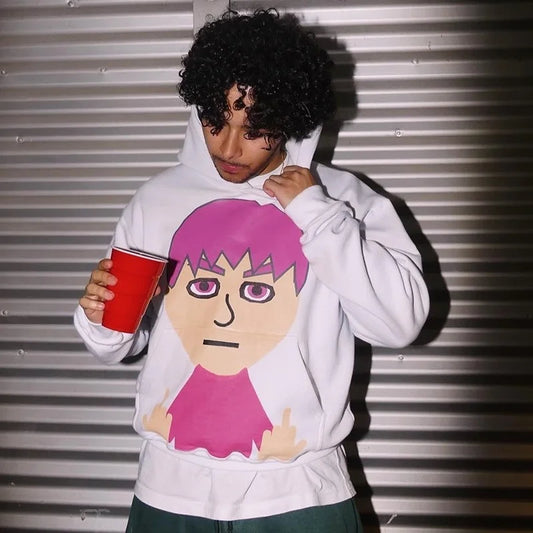 FLIP OFF GEORGIE - Unisex Oversized Pullover Hoodie, Hoodie for mens, Winter Hoodie